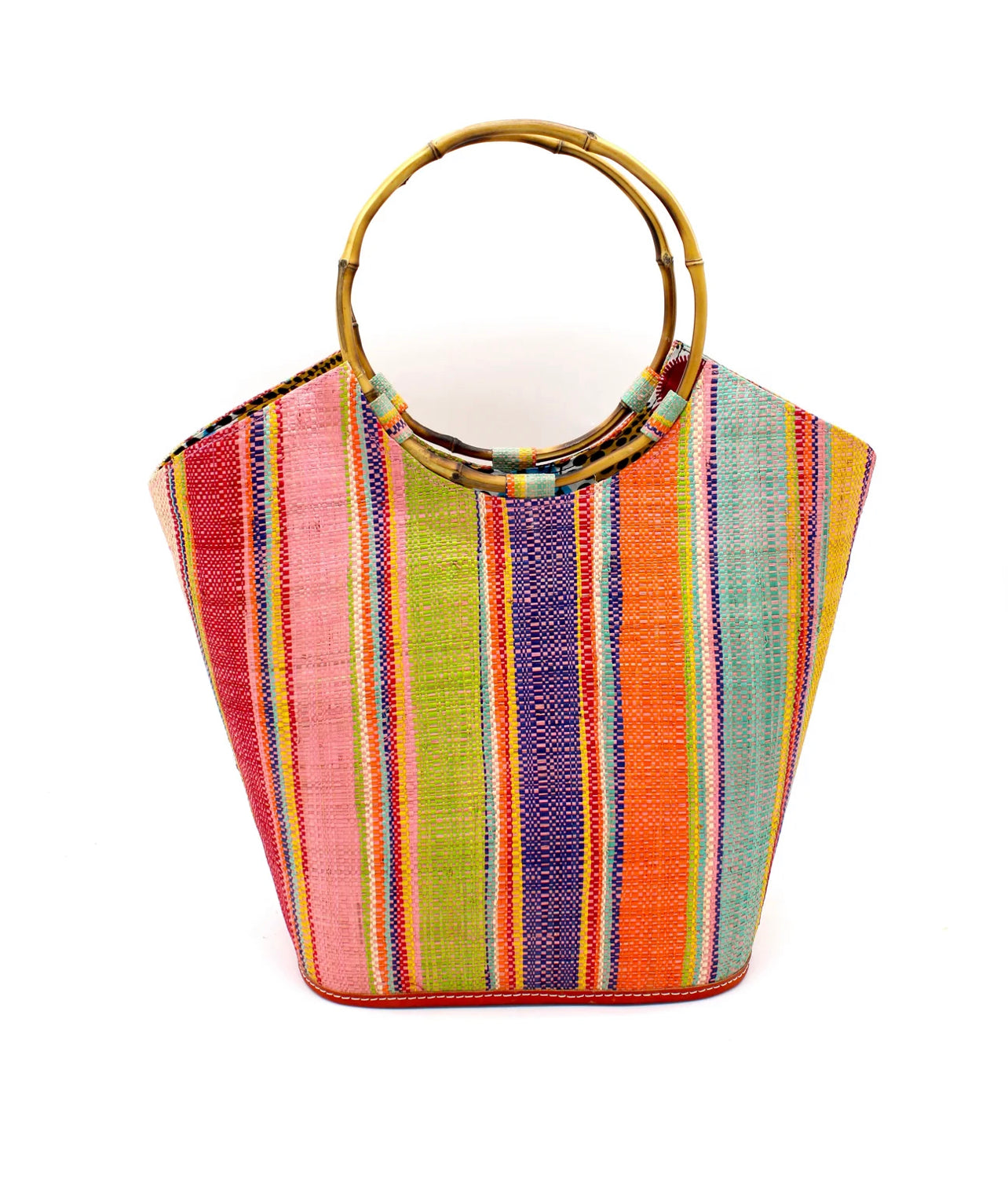 Madagascar Tote -Bamboo Handle -Candy