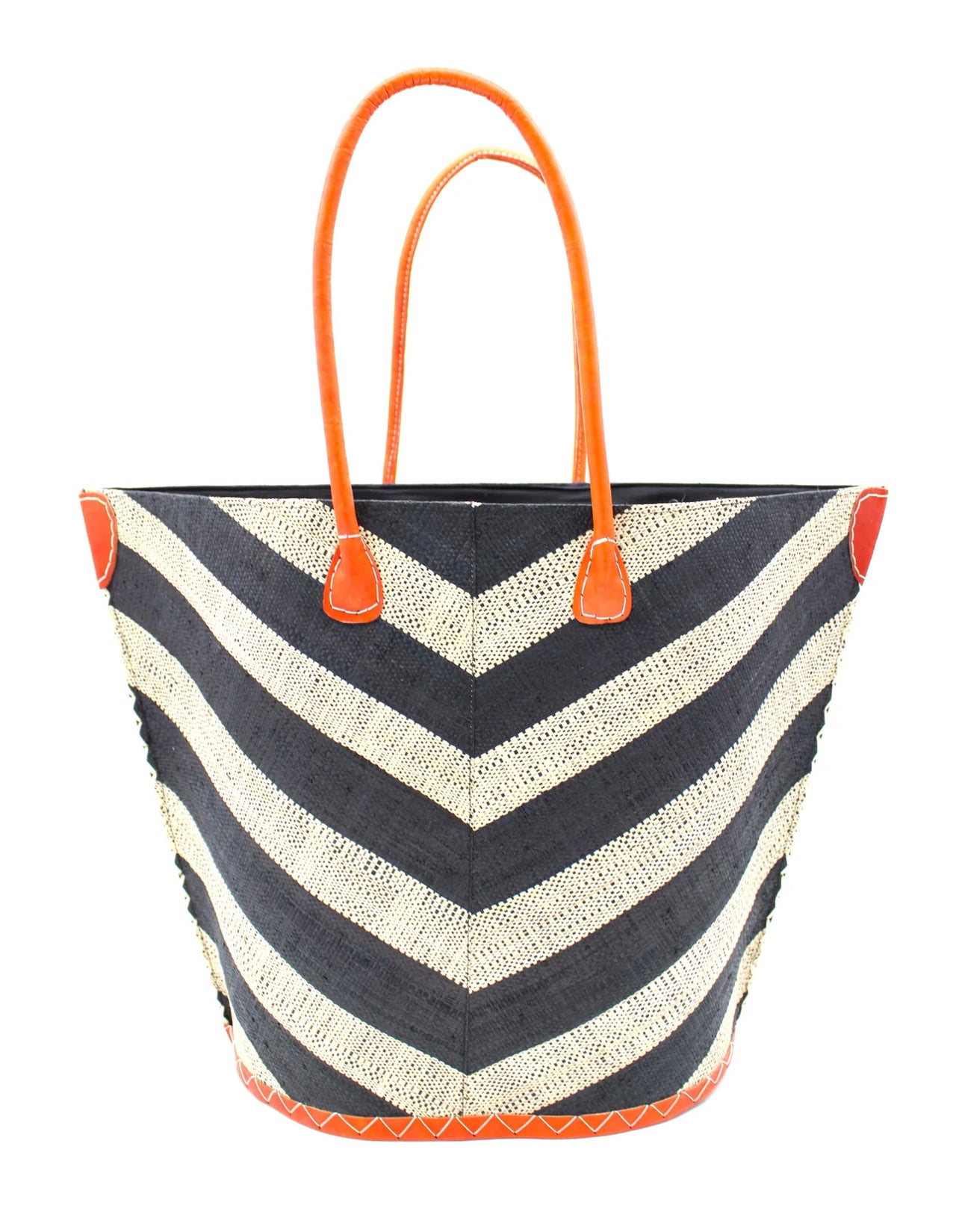 Madagascar Large Tote - Chevron Black