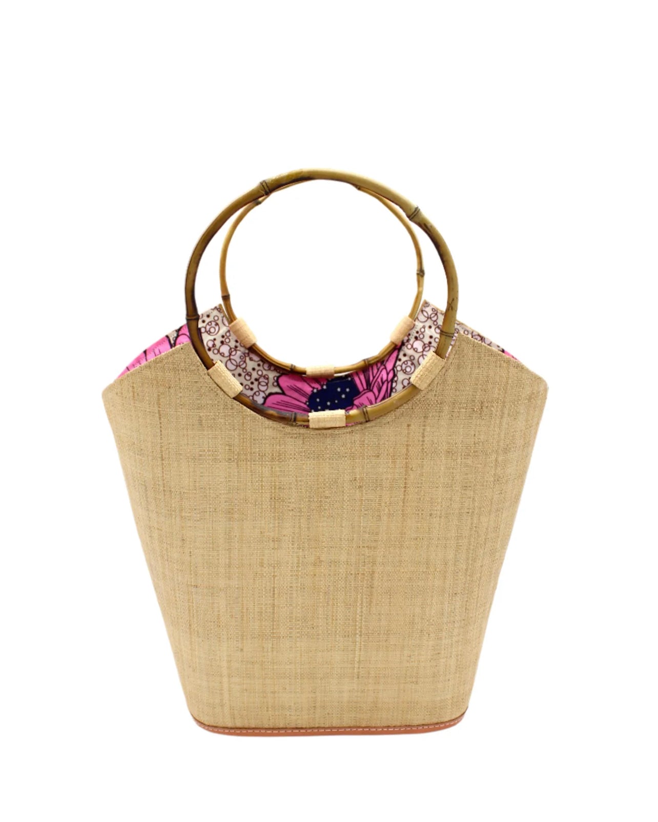 Madagascar Tote -Bamboo Handle -Natural