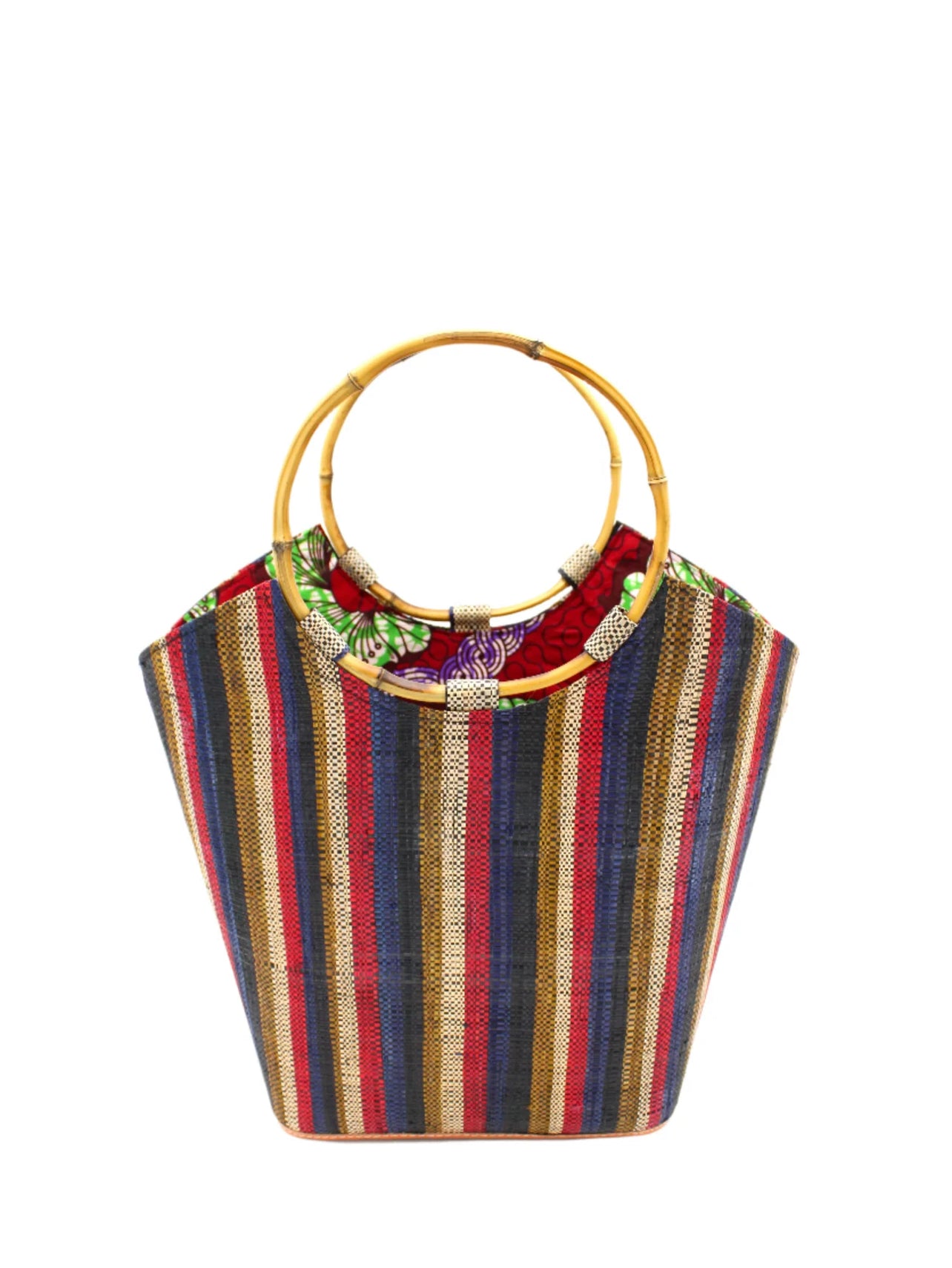 Madagascar Square Tote -Bamboo Handle -Pride