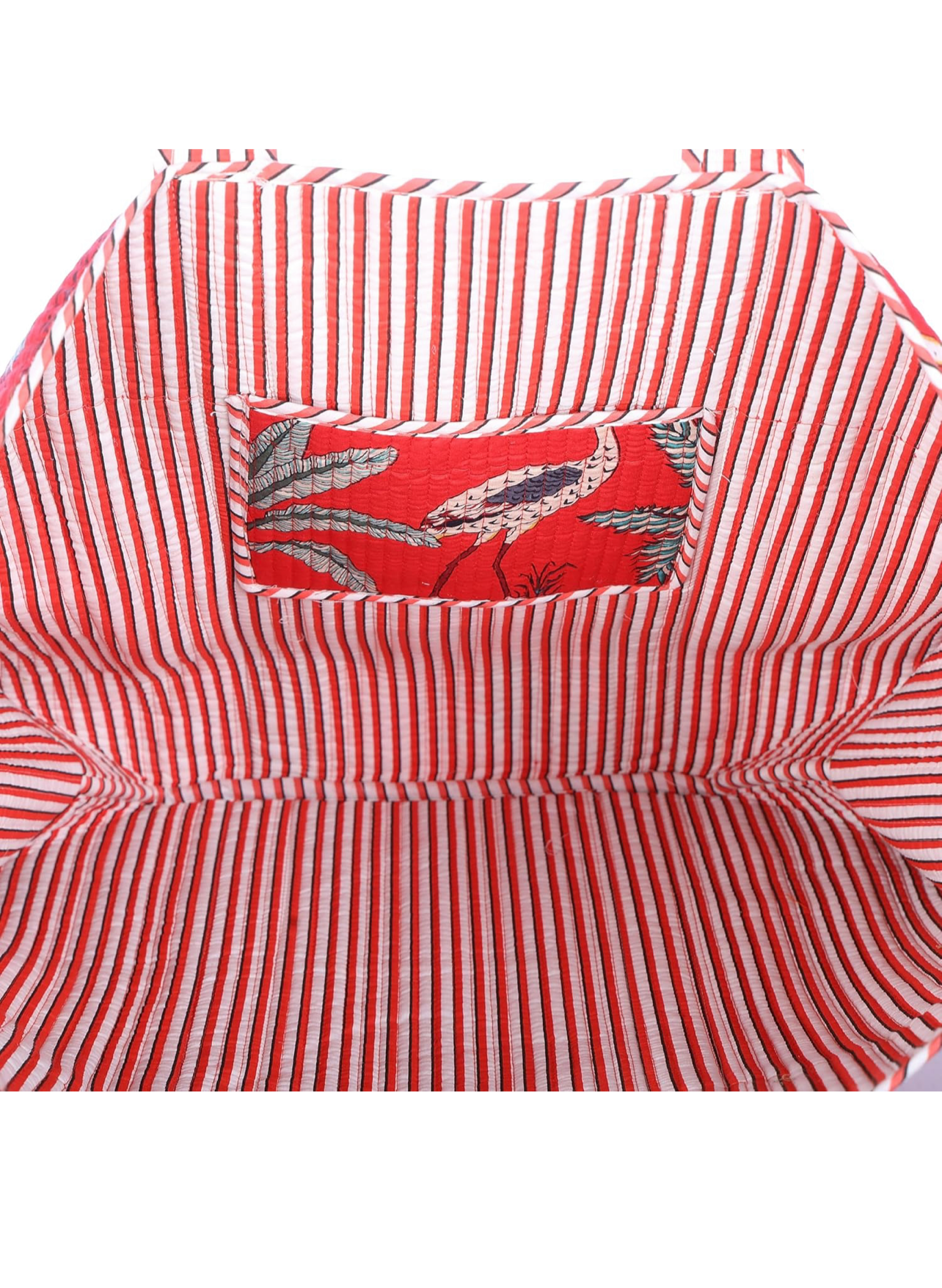 Handblock Cotton Quilted Totes-Red