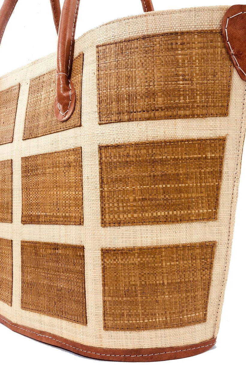 Madagascar Square Tote - Beige