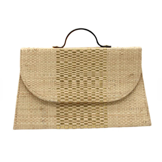 Madagascar MiniSquare Clutch Cattle Bone Handle -Natural