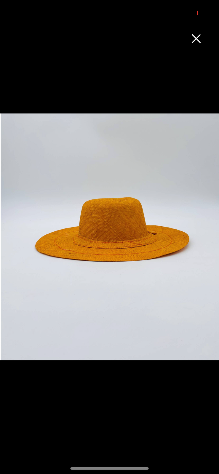 Madagascar Palm Leaf Hat 3inch Brim Saffron