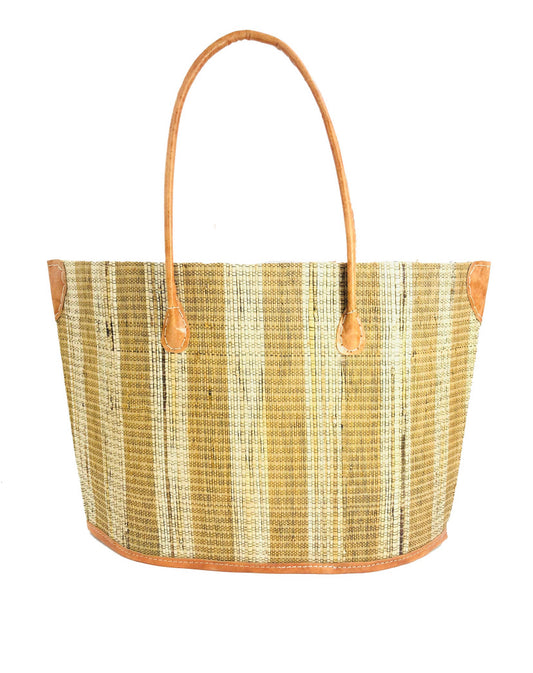 Madagascar Stripe Tote -Natural