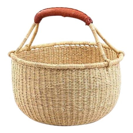 African Round Bolga Basket - GRB6150118