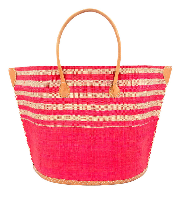Madagascar Horizontal Line Tote -Red