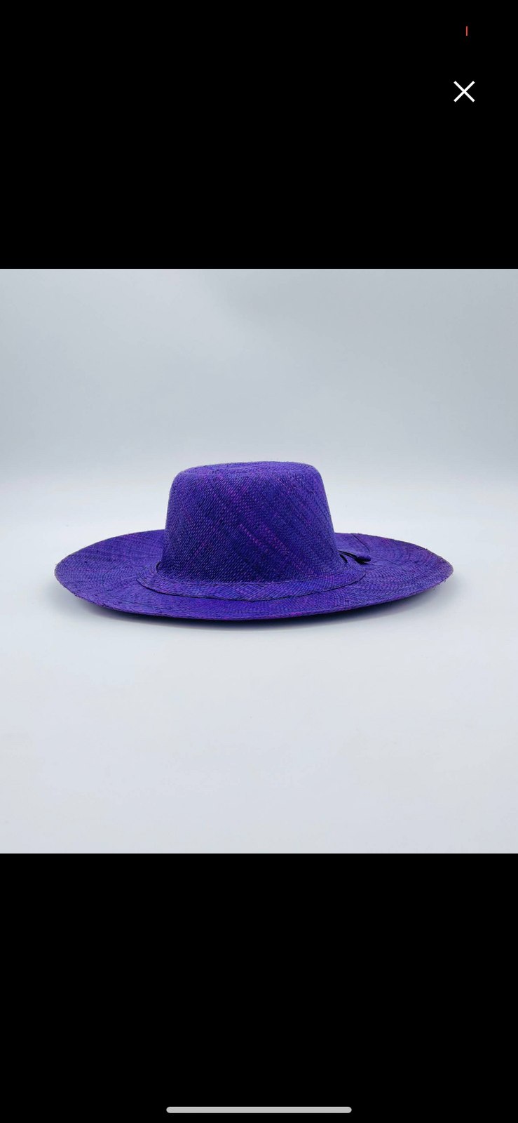 Madagascar Palm Leaf Hat 3inch Brim Blue