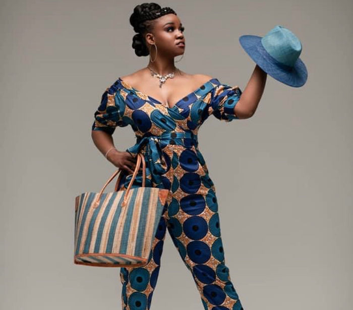 Madagascar Stripe Tote -Blue