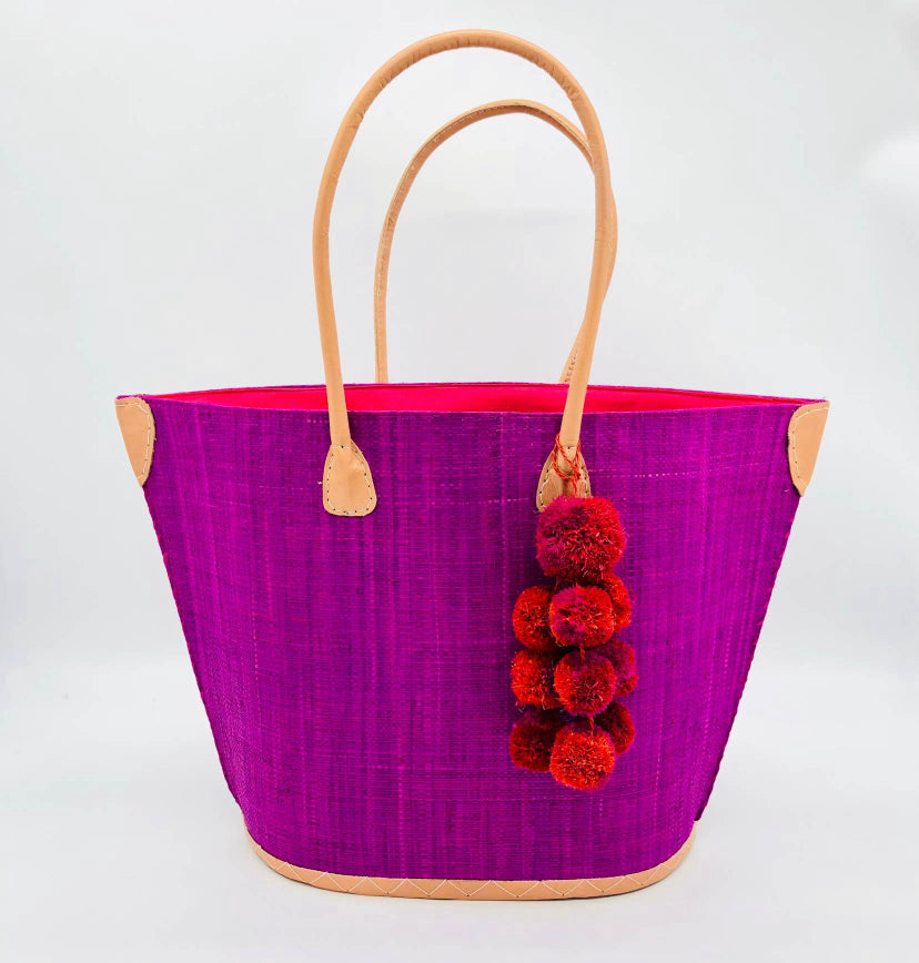 Madagascar Large Tote - Fuchsia